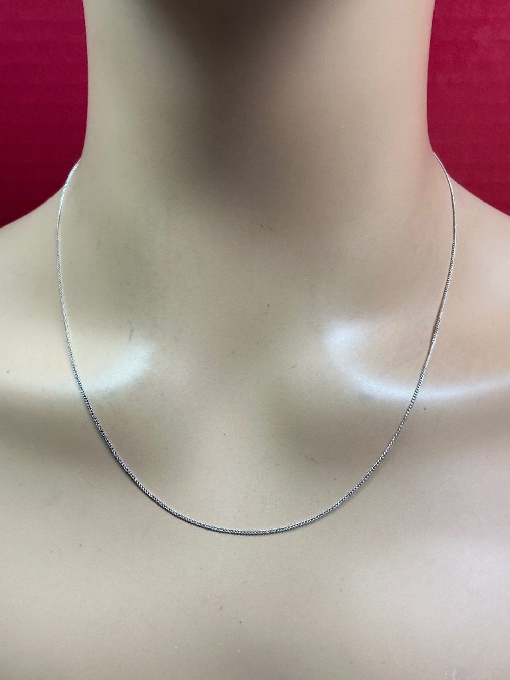 Sterling Silver Petite Curb Chain / Necklace. 17 or 19 inches long